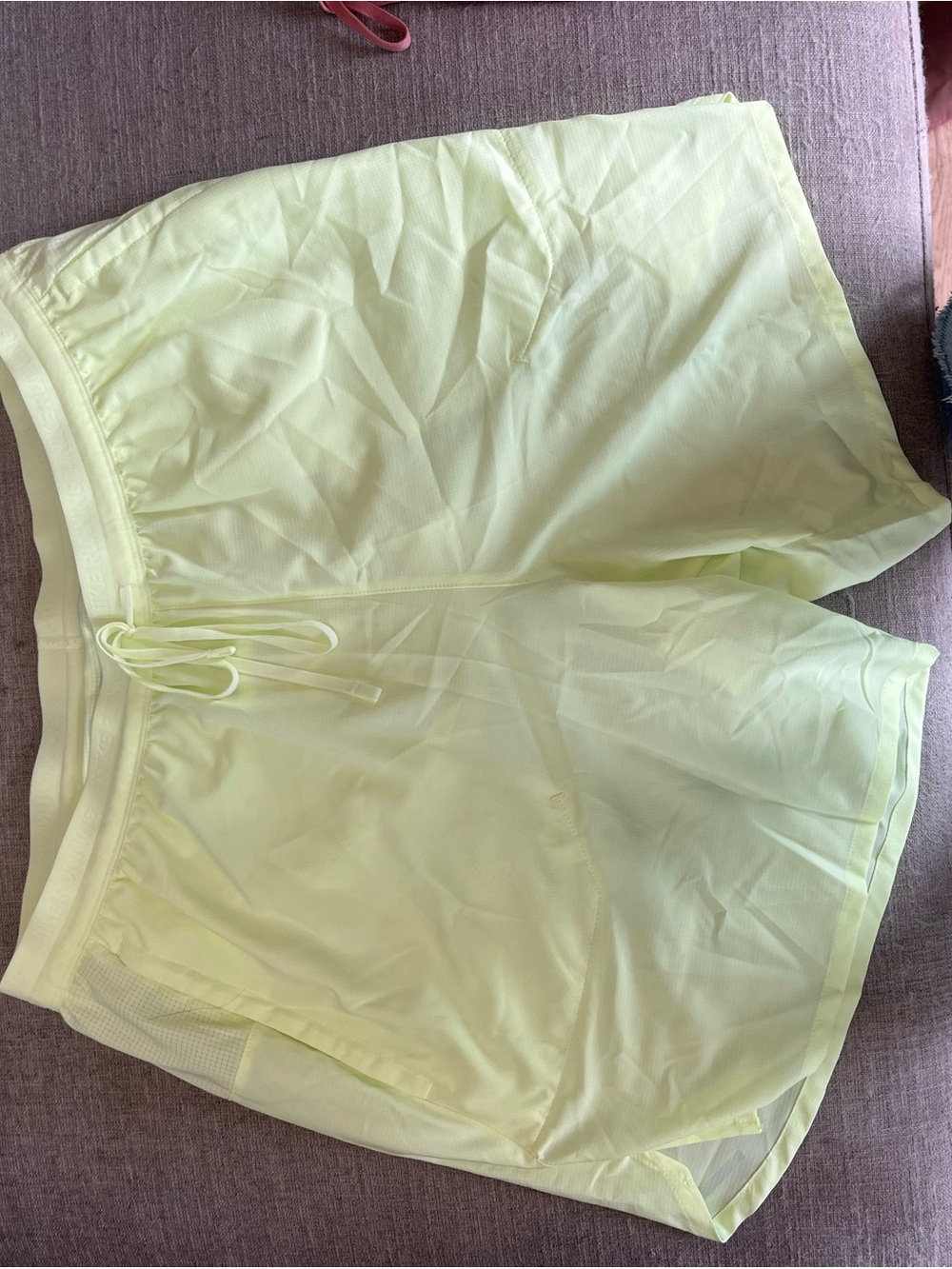 Light Yellow Men’s Active Shorts with Drawstring